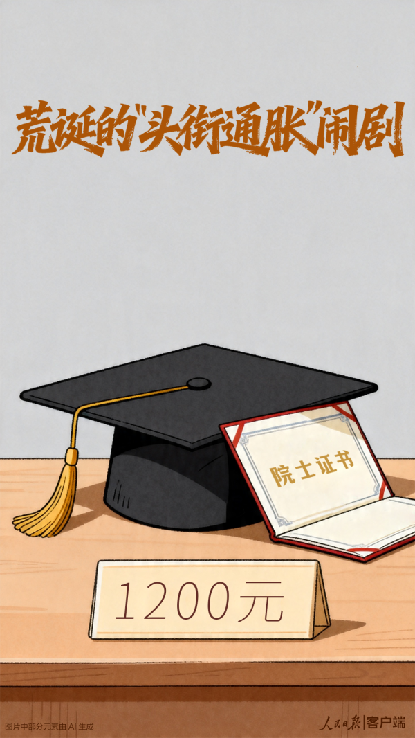 人民锐评：1200元就能办“院士证”，荒诞的“头衔通胀”闹剧