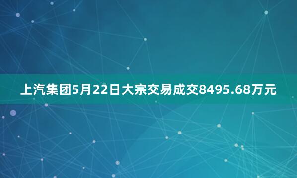 上汽集团5月22日大宗交易成交8495.68万元