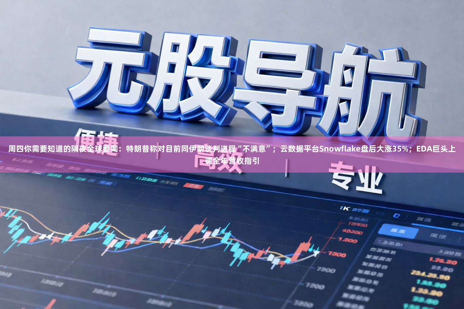 周四你需要知道的隔夜全球要闻：特朗普称对目前同伊朗谈判进程“不满意”；云数据平台Snowflake盘后大涨35%；EDA巨头上调全年营收指引
