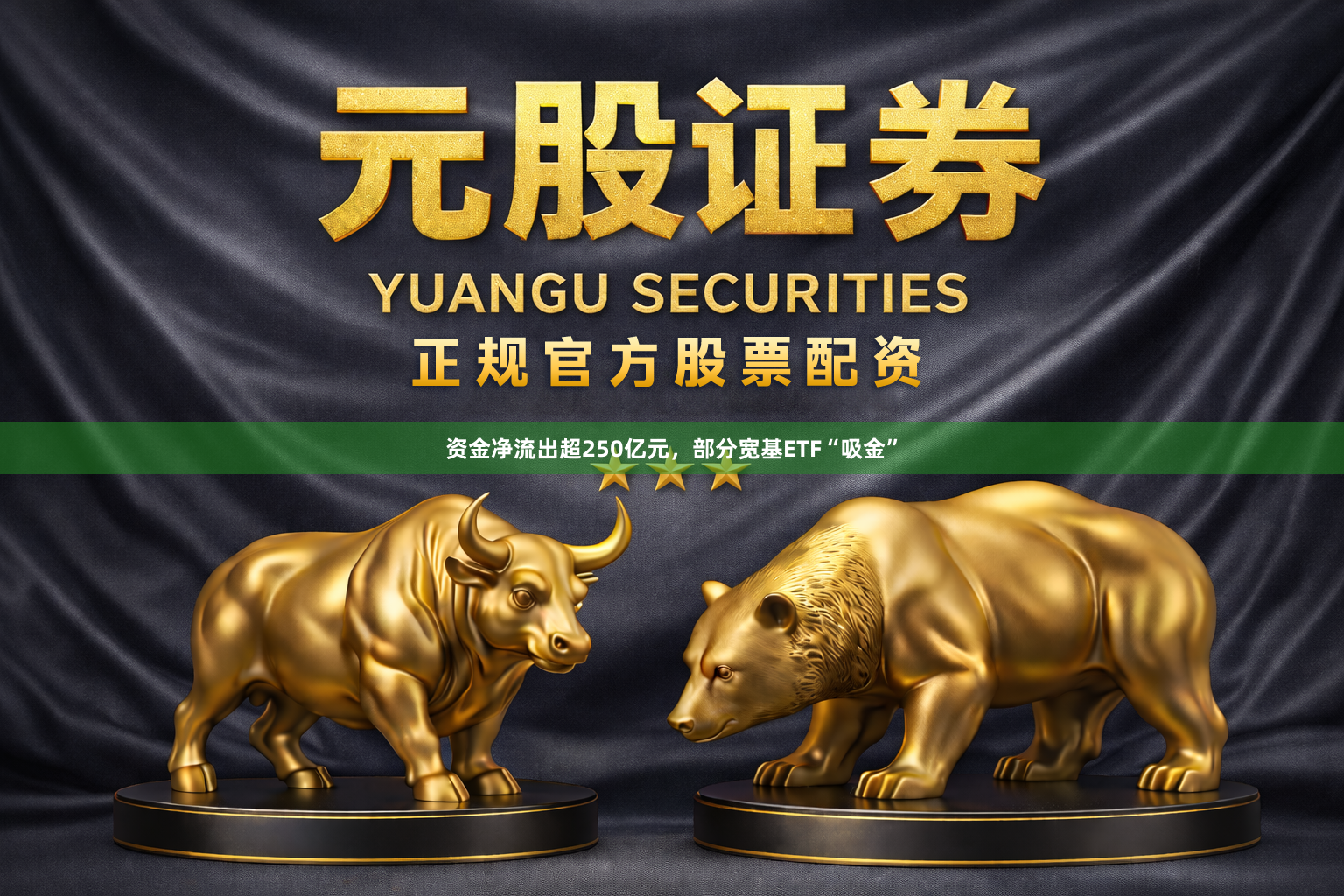 资金净流出超250亿元，部分宽基ETF“吸金”