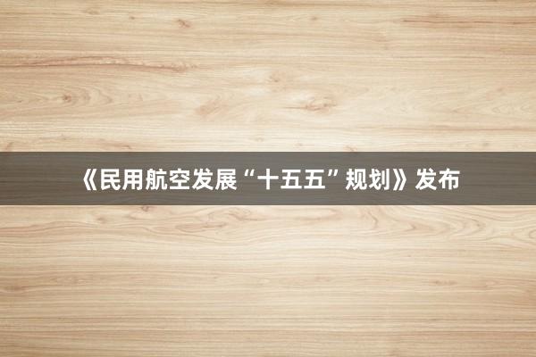 《民用航空发展“十五五”规划》发布