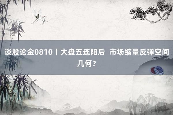 谈股论金0810丨大盘五连阳后  市场缩量反弹空间几何？