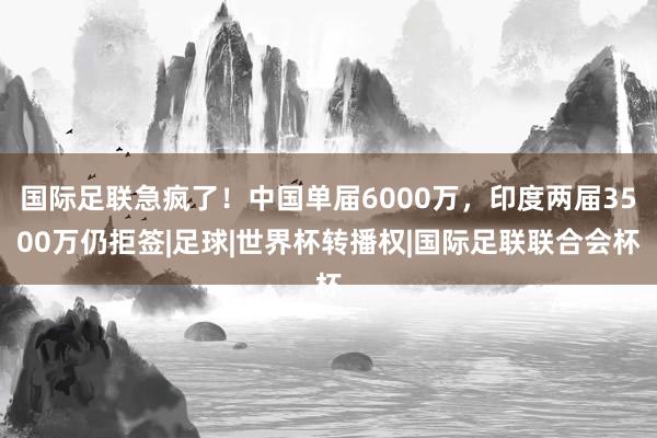 国际足联急疯了！中国单届6000万，印度两届3500万仍拒签|足球|世界杯转播权|国际足联联合会杯
