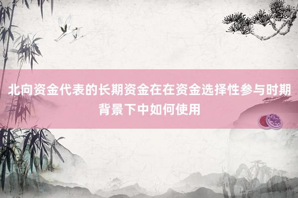 北向资金代表的长期资金在在资金选择性参与时期背景下中如何使用