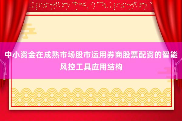 中小资金在成熟市场股市运用券商股票配资的智能风控工具应用结构