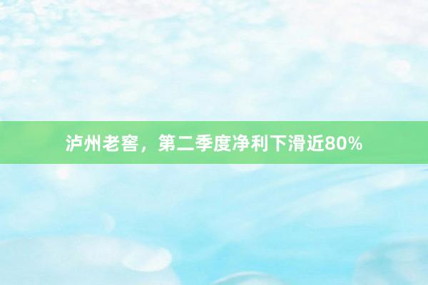 泸州老窖，第二季度净利下滑近80%