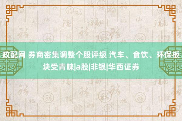 政配网 券商密集调整个股评级 汽车、食饮、环保板块受青睐|a股|非银|华西证券