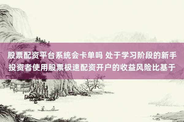 股票配资平台系统会卡单吗 处于学习阶段的新手投资者使用股票极速配资开户的收益风险比基于